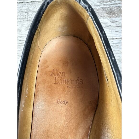 Men\'s Allen Edmonds \'Cody\' Black Woven Leather Kiltie Tassel Loafers Sz 12D main image 4